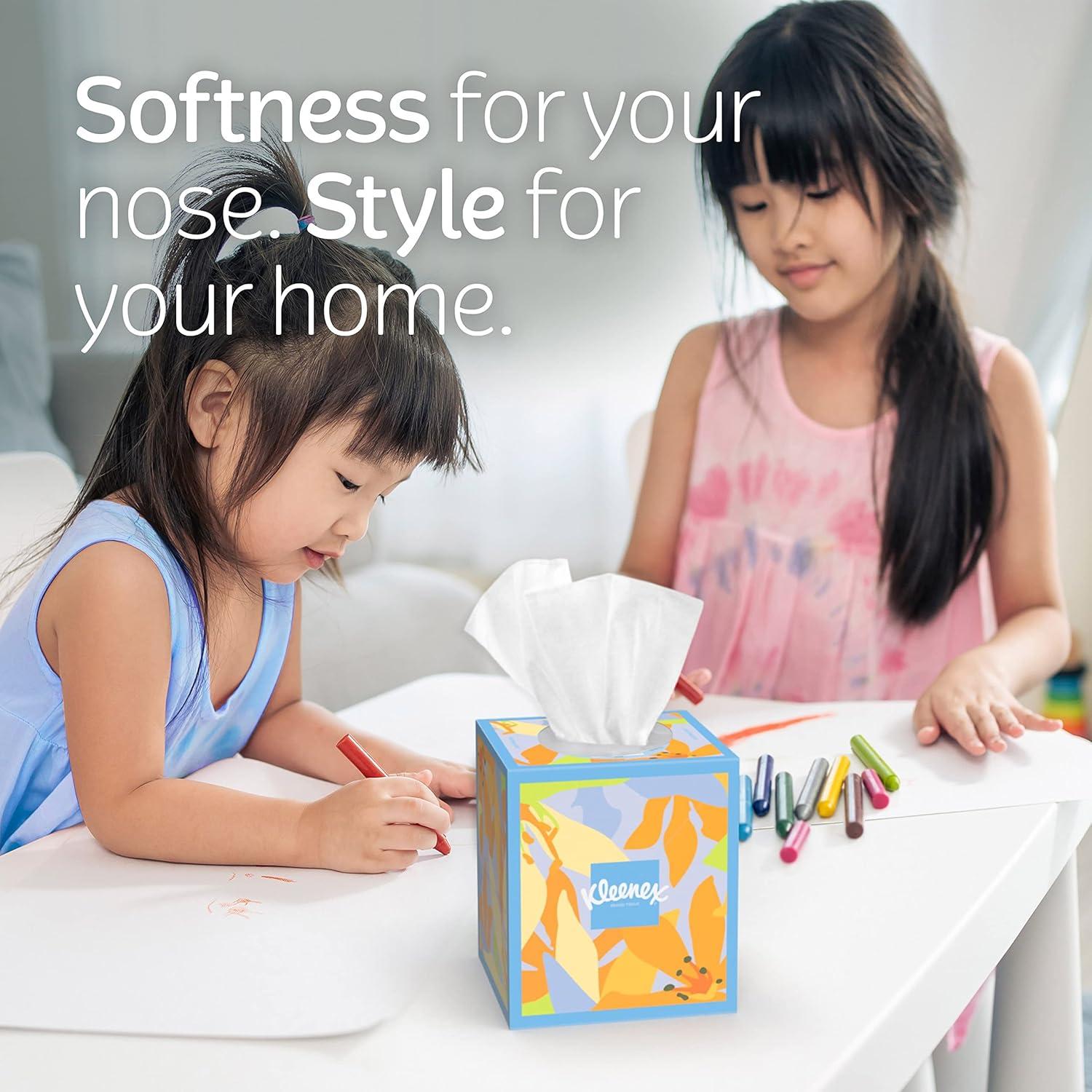 image:imageKleenex Lotion Facial Tissues with Coconut Oil 8 Cube Boxes 80 Tissues Per Box 3PlyWhite