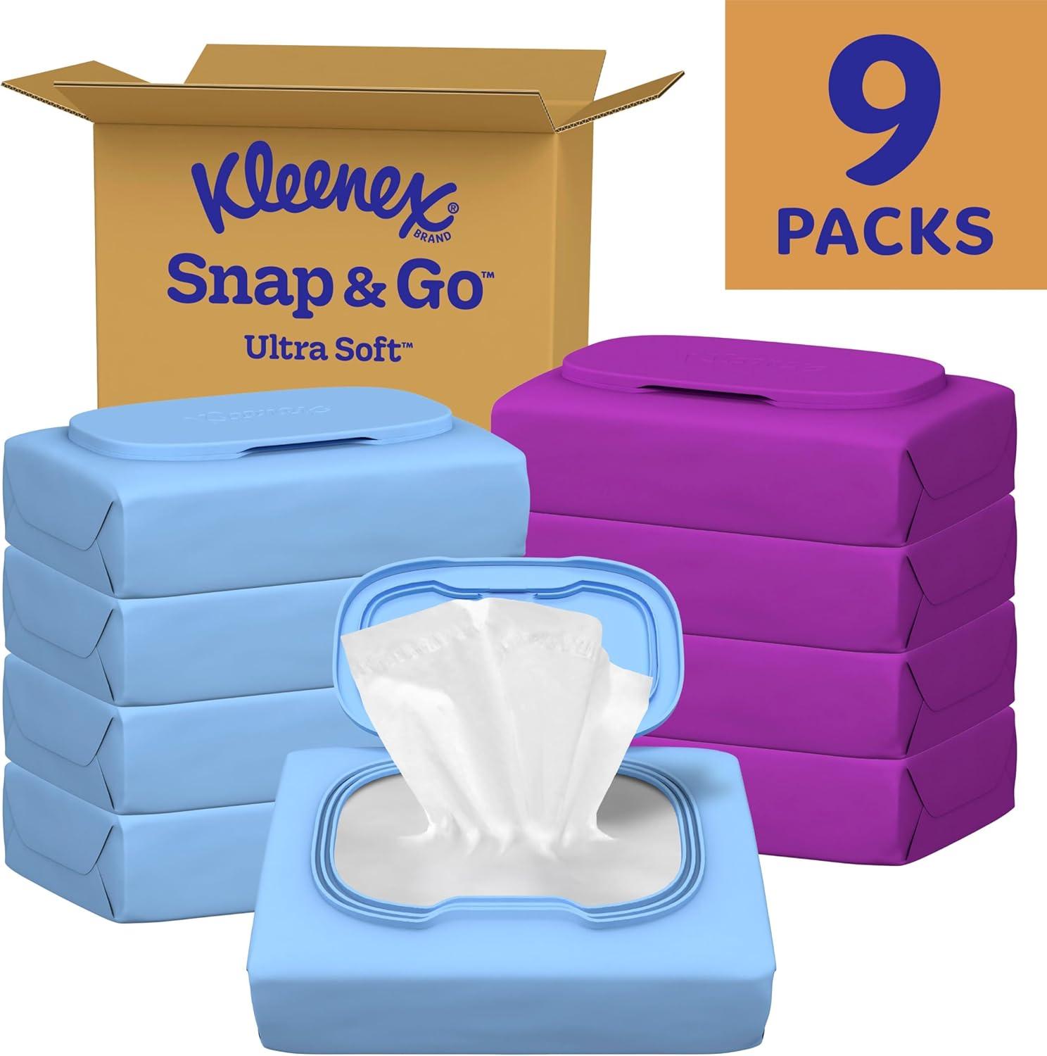 image:imageKleenex Snap amp Go Ultra Soft Facial Tissues 4 OntheGo Packs 25 Tissues per Pack 3Ply Packaging May Vary9 Pack 25 Tissue Packs