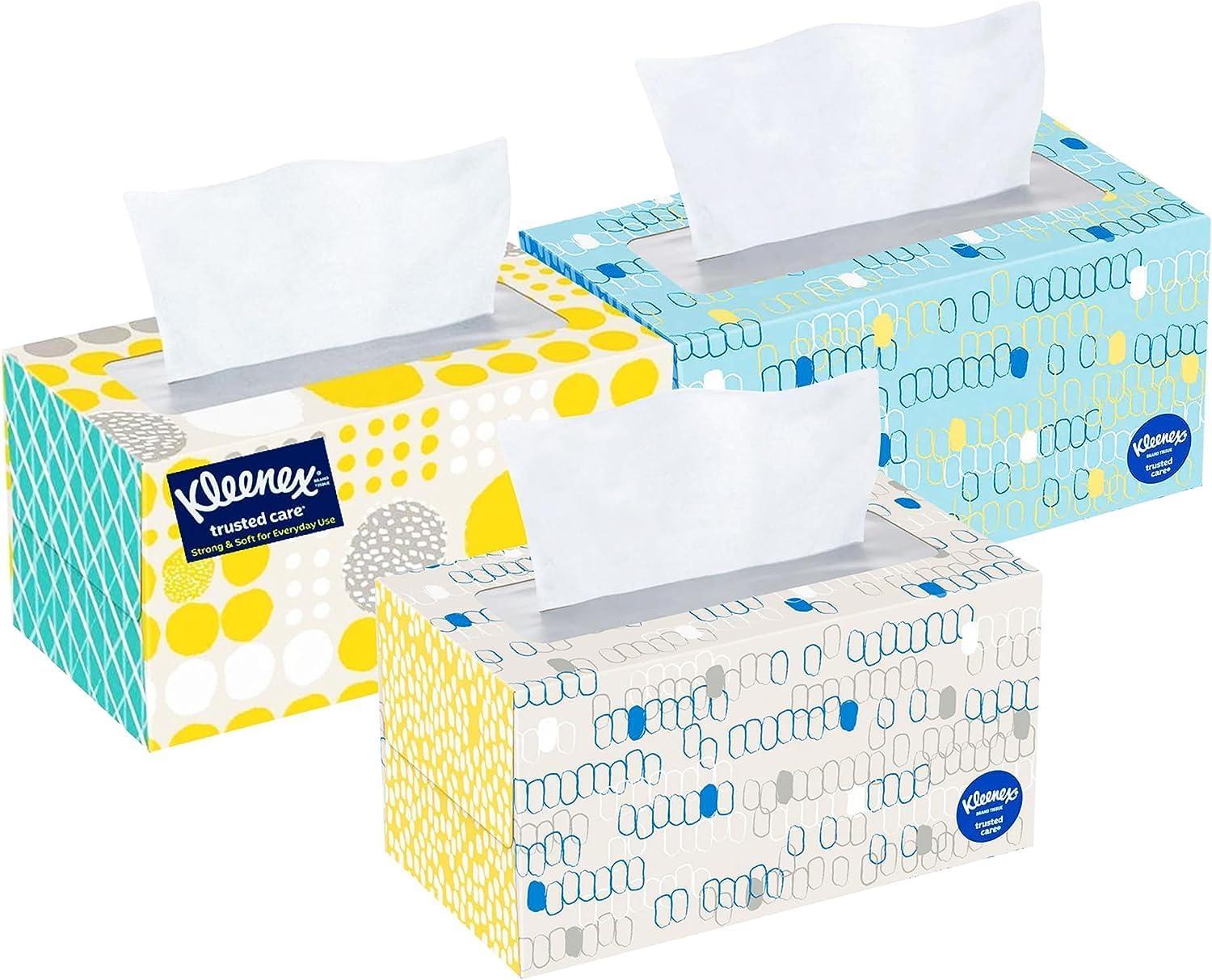 image:imageKleenex Trusted Care Facial Tissues 4 Cube Boxes 70 Tissues per Box 2Ply 280 Total Packaging May VaryWhite