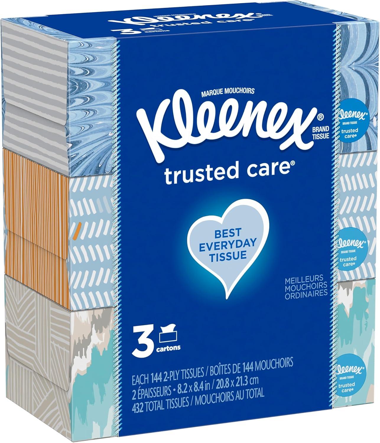 image:imageKleenex Trusted Care Facial Tissues 4 Cube Boxes 70 Tissues per Box 2Ply 280 Total Packaging May VaryWhite