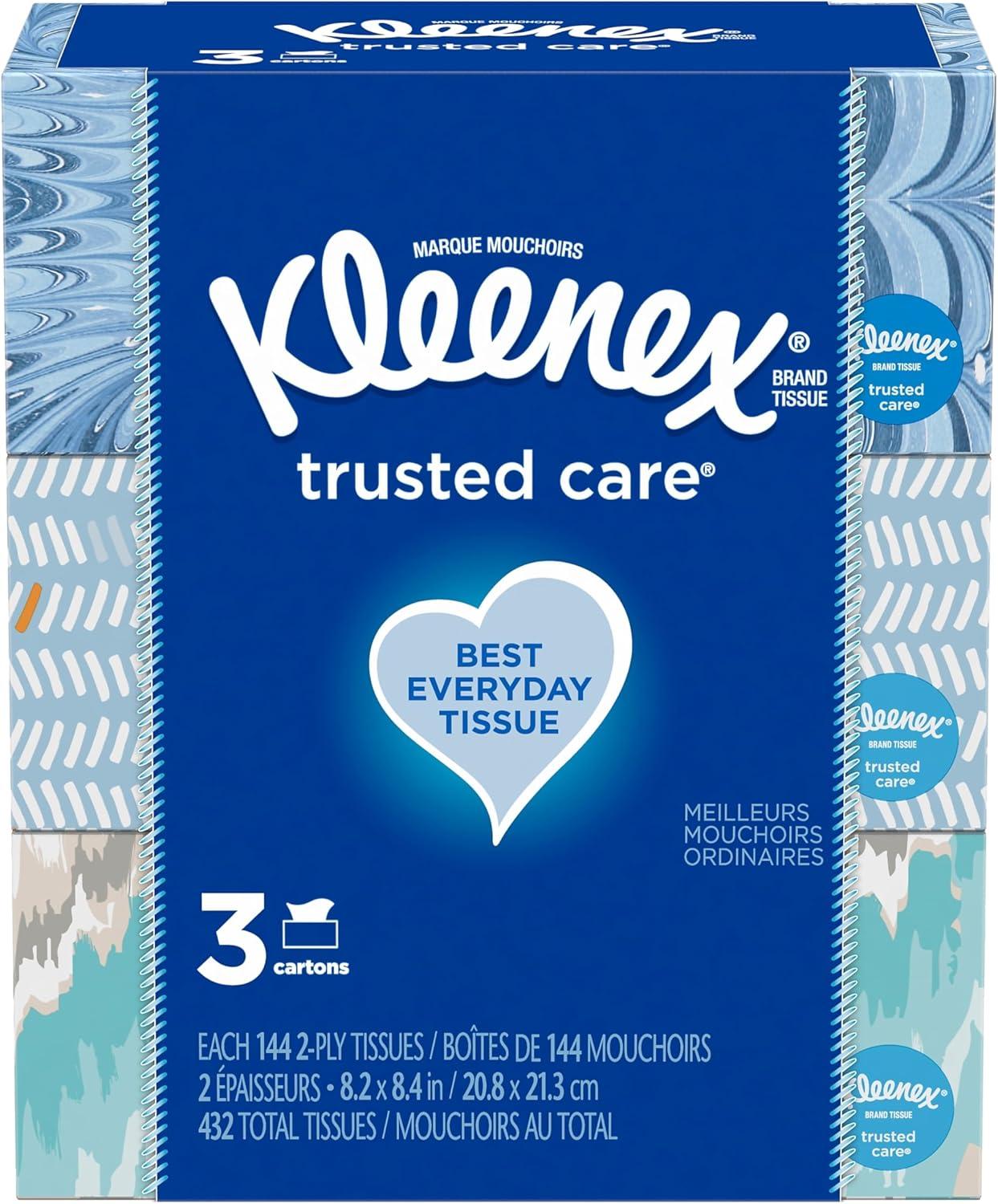 image:imageKleenex Trusted Care Facial Tissues 4 Cube Boxes 70 Tissues per Box 2Ply 280 Total Packaging May VaryWhite