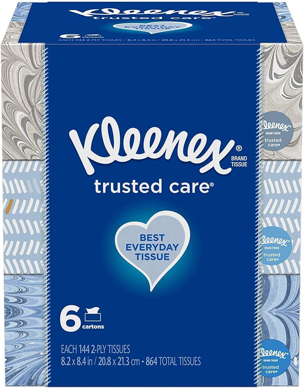 image:imageKleenex Trusted Care Facial Tissues 4 Cube Boxes 70 Tissues per Box 2Ply 280 Total Packaging May VaryWhite