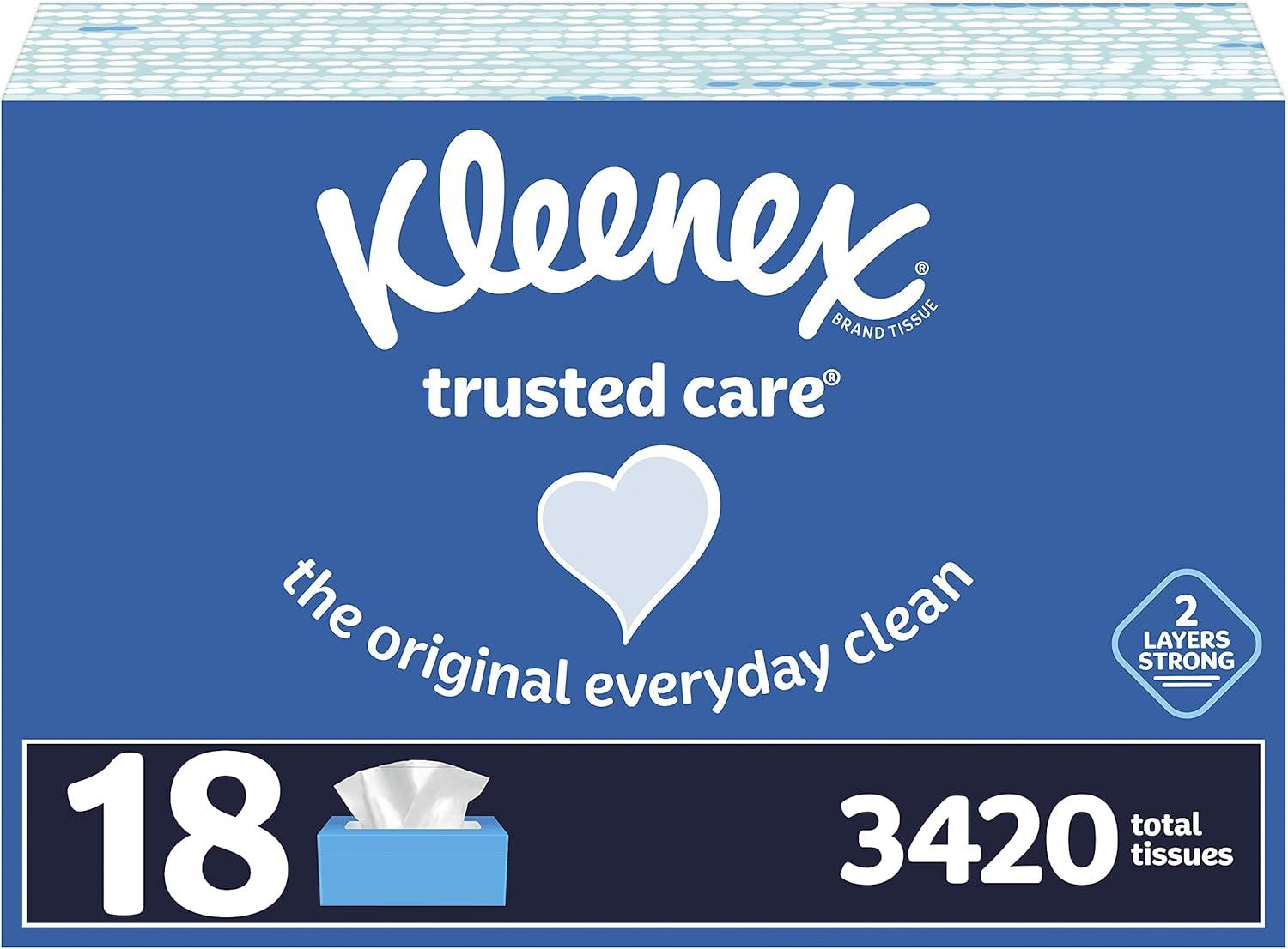 image:imageKleenex Trusted Care Facial Tissues 4 Cube Boxes 70 Tissues per Box 2Ply 280 Total Packaging May VaryWhite