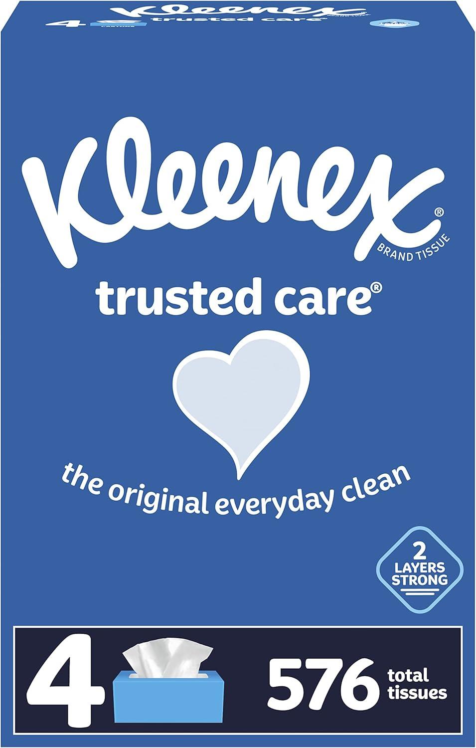 image:imageKleenex Trusted Care Facial Tissues 4 Cube Boxes 70 Tissues per Box 2Ply 280 Total Packaging May VaryWhite