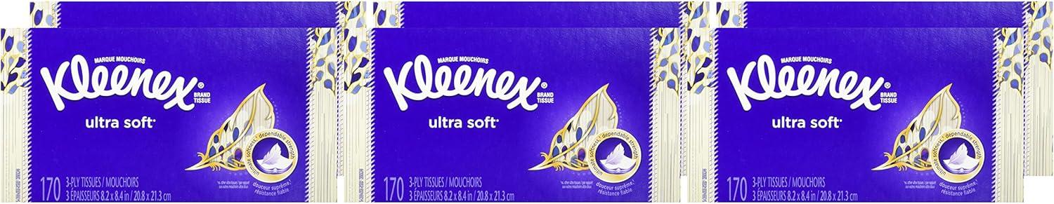 image:imageKleenex Ultra Soft Facial Tissues 18 Flat Boxes 120 Tissues per Box 3Ply 2160 Total Packaging May VaryWhite