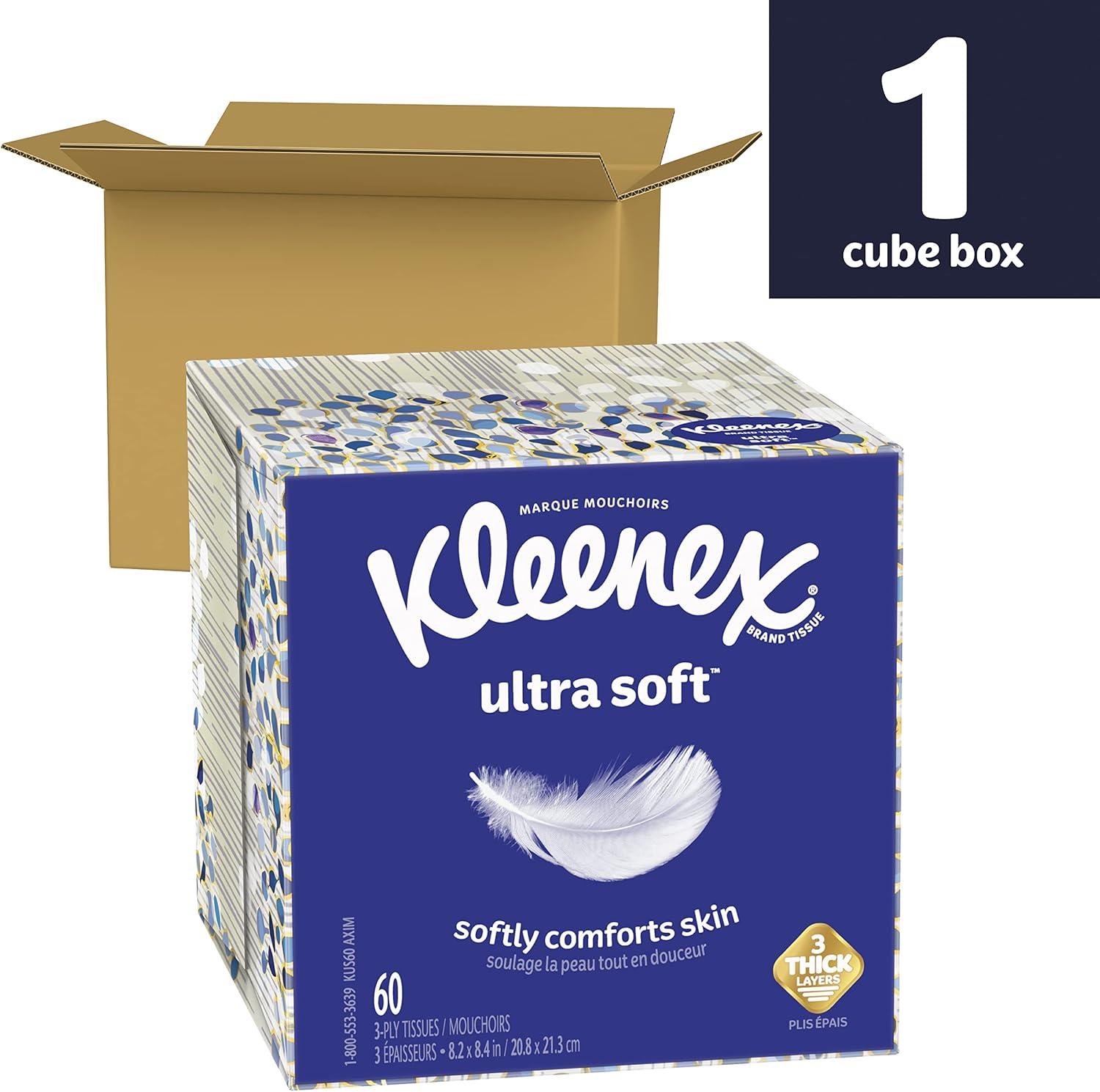 image:imageKleenex Ultra Soft Facial Tissues 18 Flat Boxes 120 Tissues per Box 3Ply 2160 Total Packaging May VaryWhite