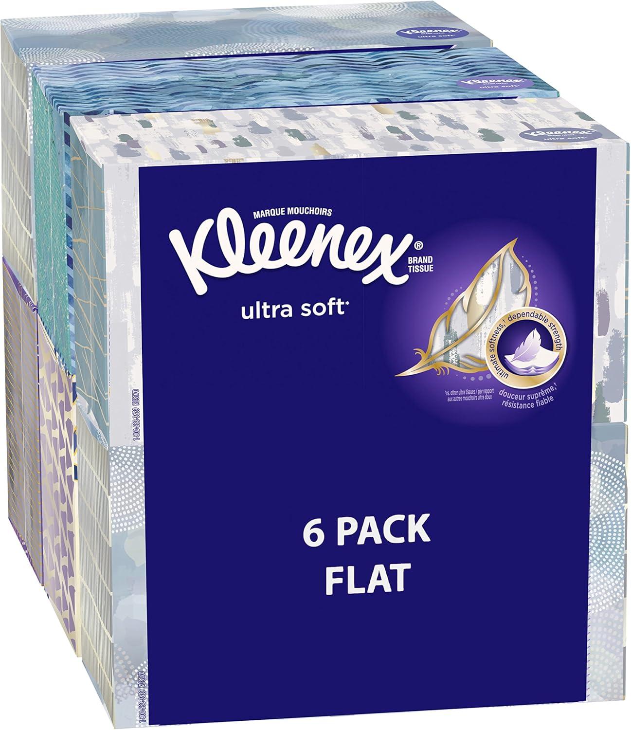 image:imageKleenex Ultra Soft Facial Tissues 18 Flat Boxes 120 Tissues per Box 3Ply 2160 Total Packaging May VaryWhite