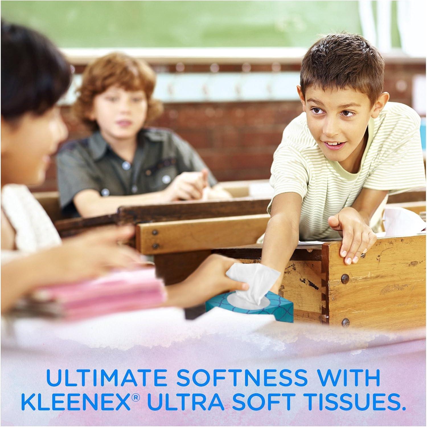 image:imageKleenex Ultra Soft Facial Tissues 18 Flat Boxes 120 Tissues per Box 3Ply 2160 Total Packaging May VaryWhite