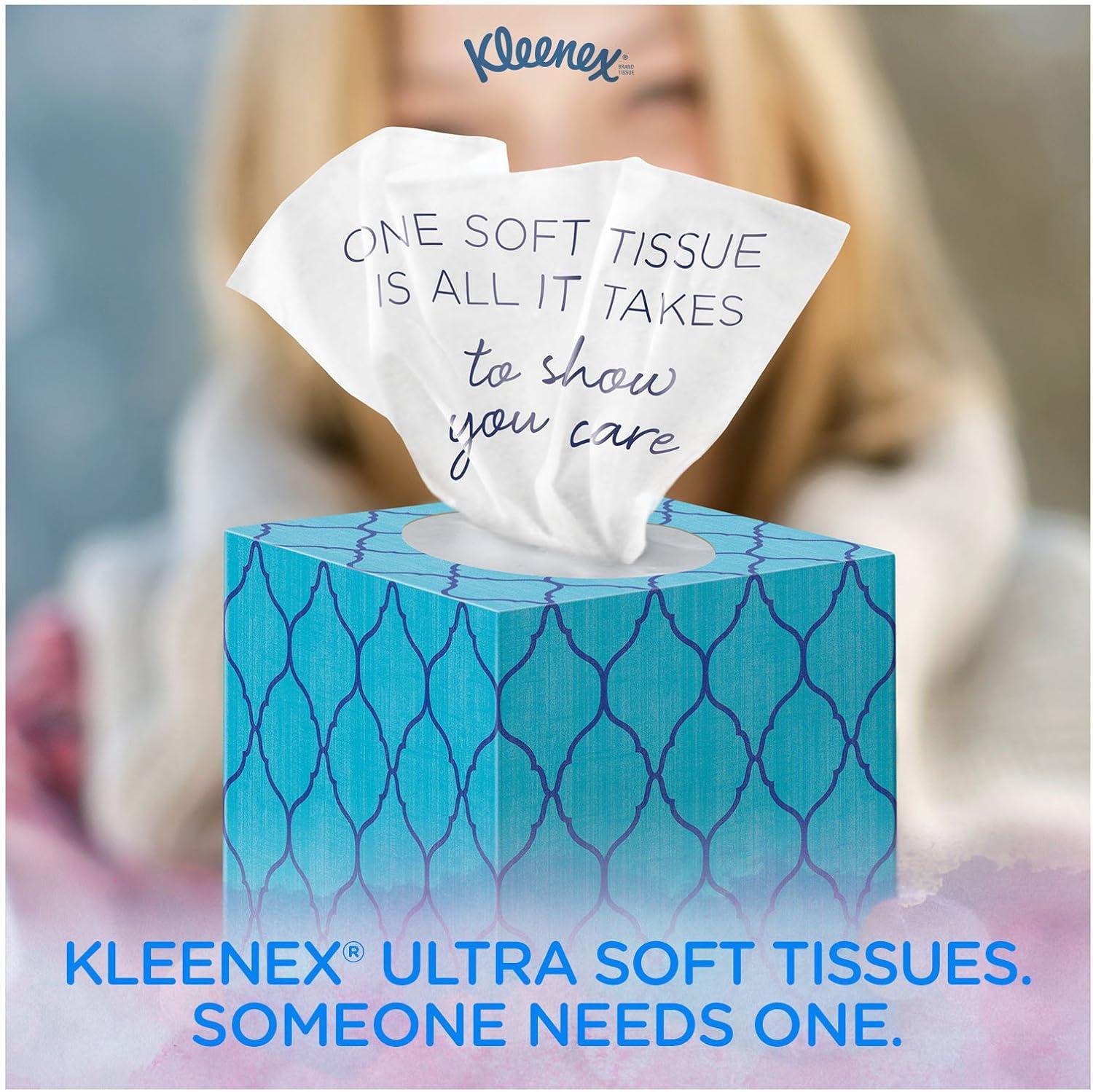 image:imageKleenex Ultra Soft Facial Tissues 18 Flat Boxes 120 Tissues per Box 3Ply 2160 Total Packaging May VaryWhite