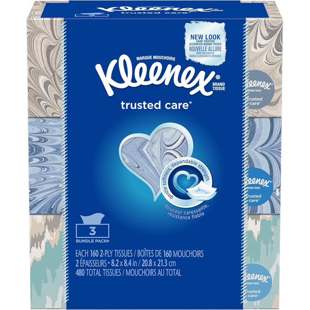 image:imageKleenex Trusted Care Facial Tissues 4 Cube Boxes 70 Tissues per Box 2Ply 280 Total Packaging May VaryA4016