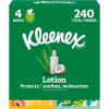 image:imageKleenex Lotion Facial Tissues with Coconut Oil 4 Cube Boxes 60 Tissues Per Box 3Ply