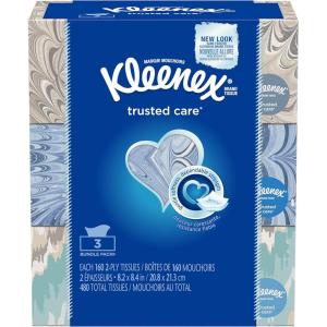 Kleenex Trusted Care Facial Tissues, 4 Cube Boxes, 70 Tissues per Box, 2-Ply (280 Total), Packaging May Vary(A4016)
