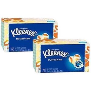 Kleenex Trusted Care Facial Tissues, 4 Cube Boxes, 70 Tissues per Box, 2-Ply (280 Total), Packaging May Vary(BLUE)