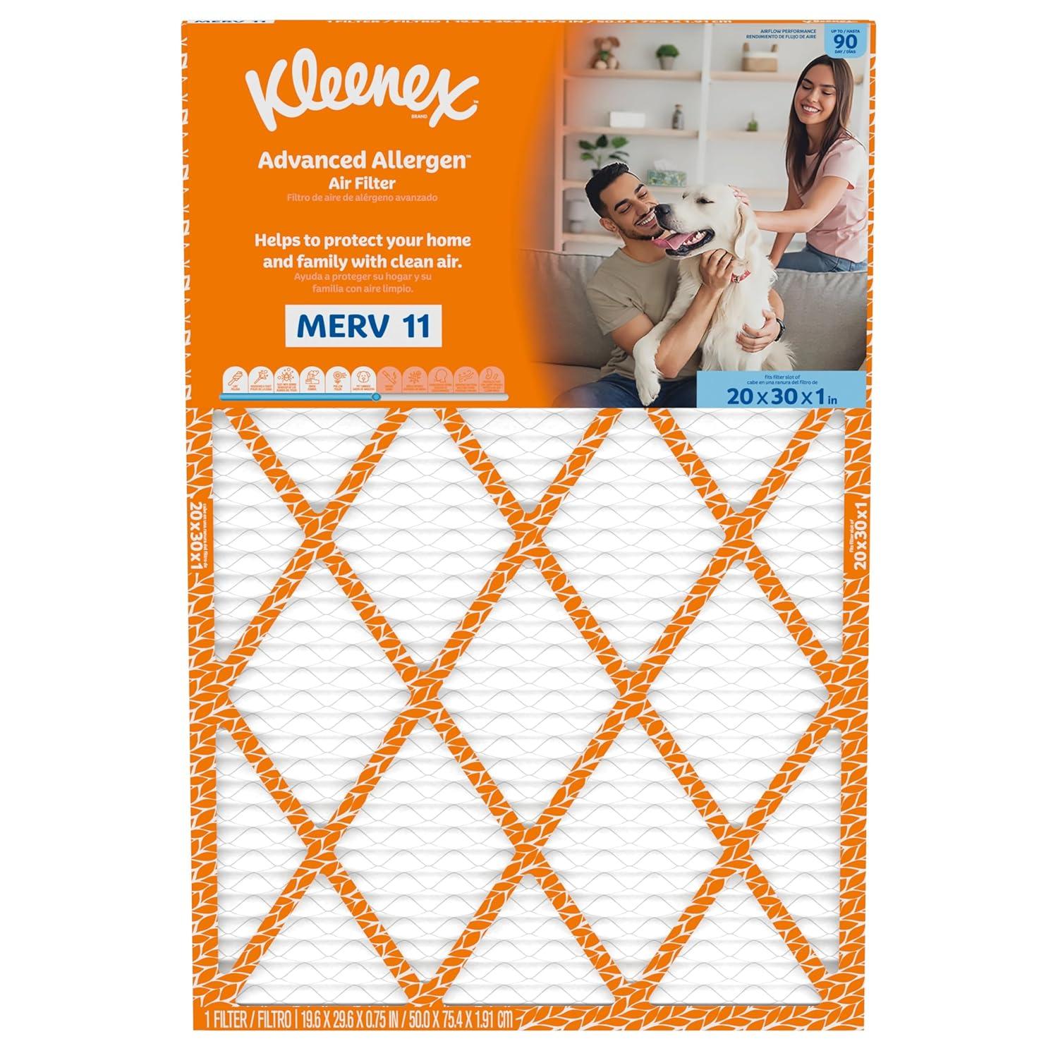 image:imageKleenex Advanced Allergen Air Filter 16x25x1 Inches 11 MERV RATING 4Pack20x30x1