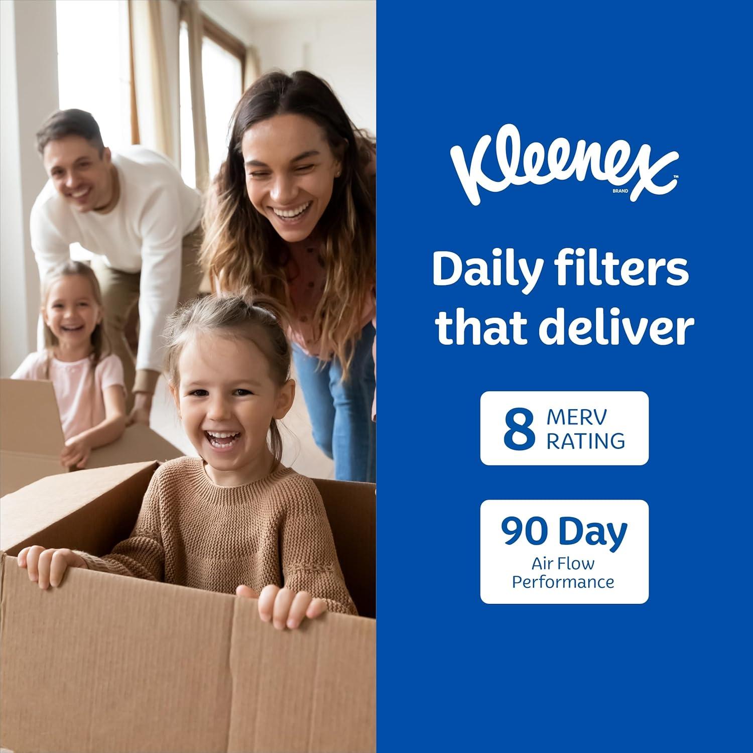 image:imageKleenex Allergen Air Filter 16x25x1 Inches 8 MERV RATING 4Pack14x30x1