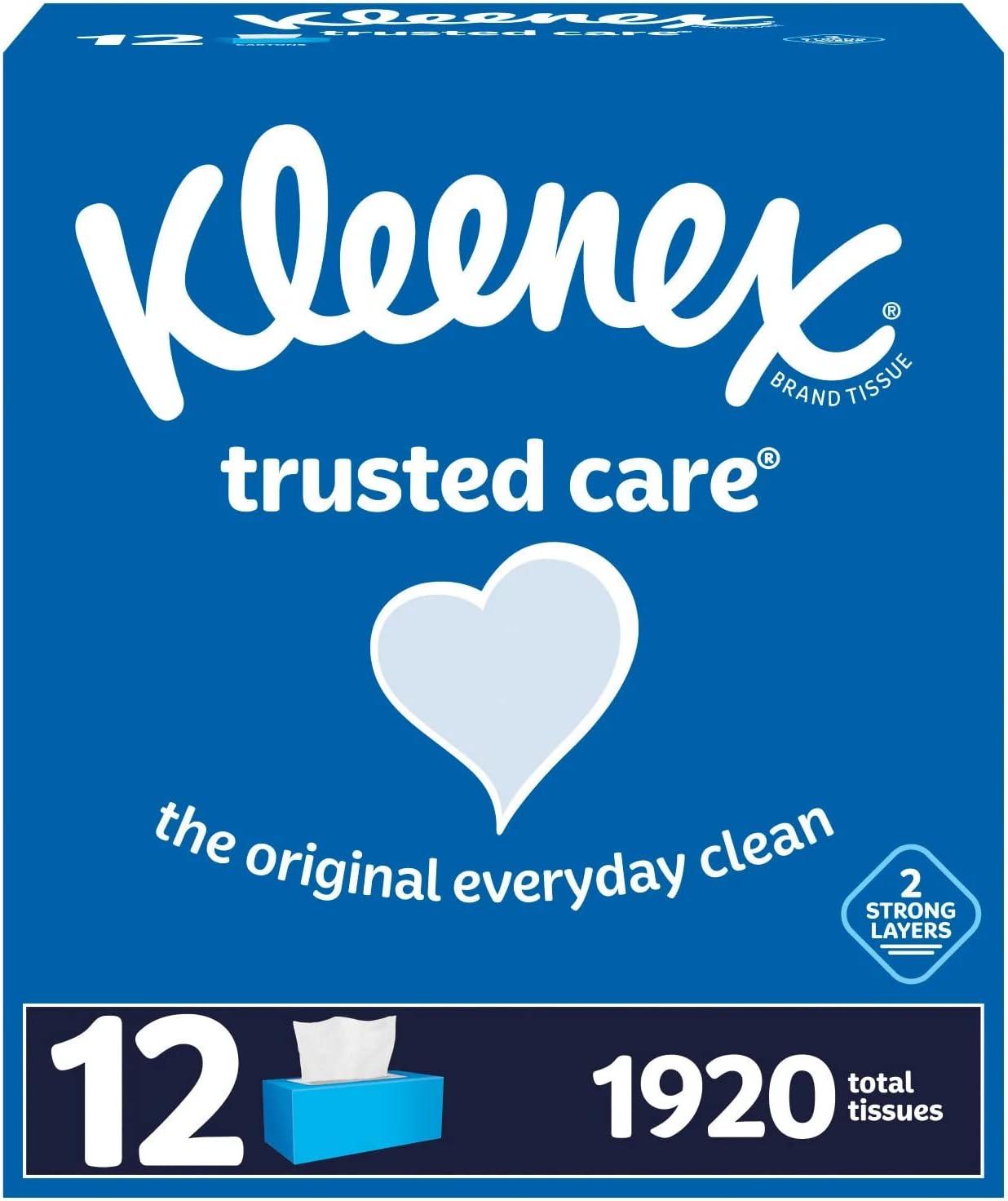 image:imageKleenex Trusted Care Facial Tissues 8 Flat Boxes 200 Tissues per Box 2Ply Packaging May VaryWhite