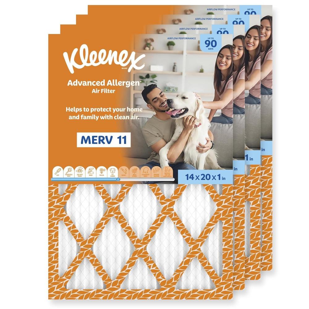 image:imageKleenex Advanced Allergen Air Filter 16x25x1 Inches 11 MERV RATING 4Pack14x20x1
