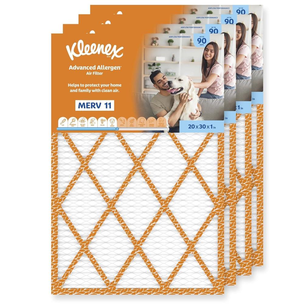 image:imageKleenex Advanced Allergen Air Filter 16x25x1 Inches 11 MERV RATING 4Pack20x30x1