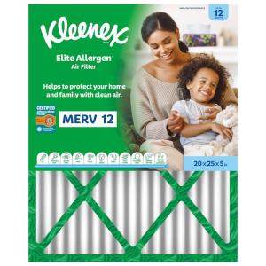 Kleenex Elite Allergen Air Filter 20x25x4 Inches – 12 MERV RATING (2-Pack)(20x25x5)
