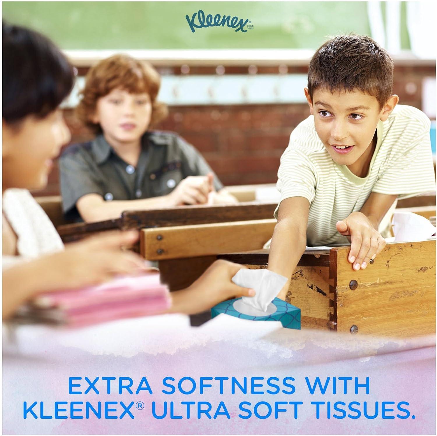 image:imageKleenex Ultra Soft Facial Tissues 6 Flat Boxes 180 Tissues per Box 3Ply 1080 Total Packaging May VaryWhite