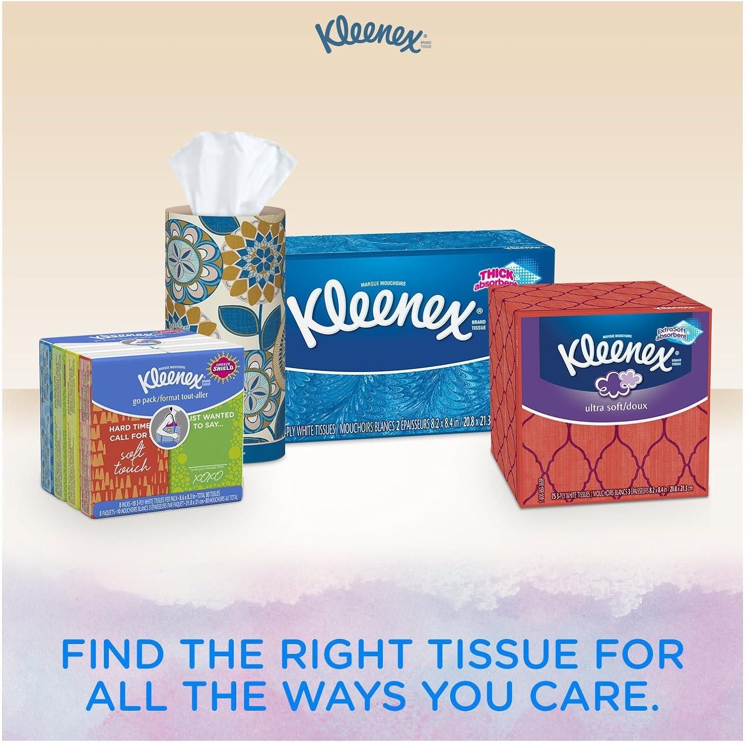 image:imageKleenex Ultra Soft Facial Tissues 6 Flat Boxes 180 Tissues per Box 3Ply 1080 Total Packaging May VaryWhite
