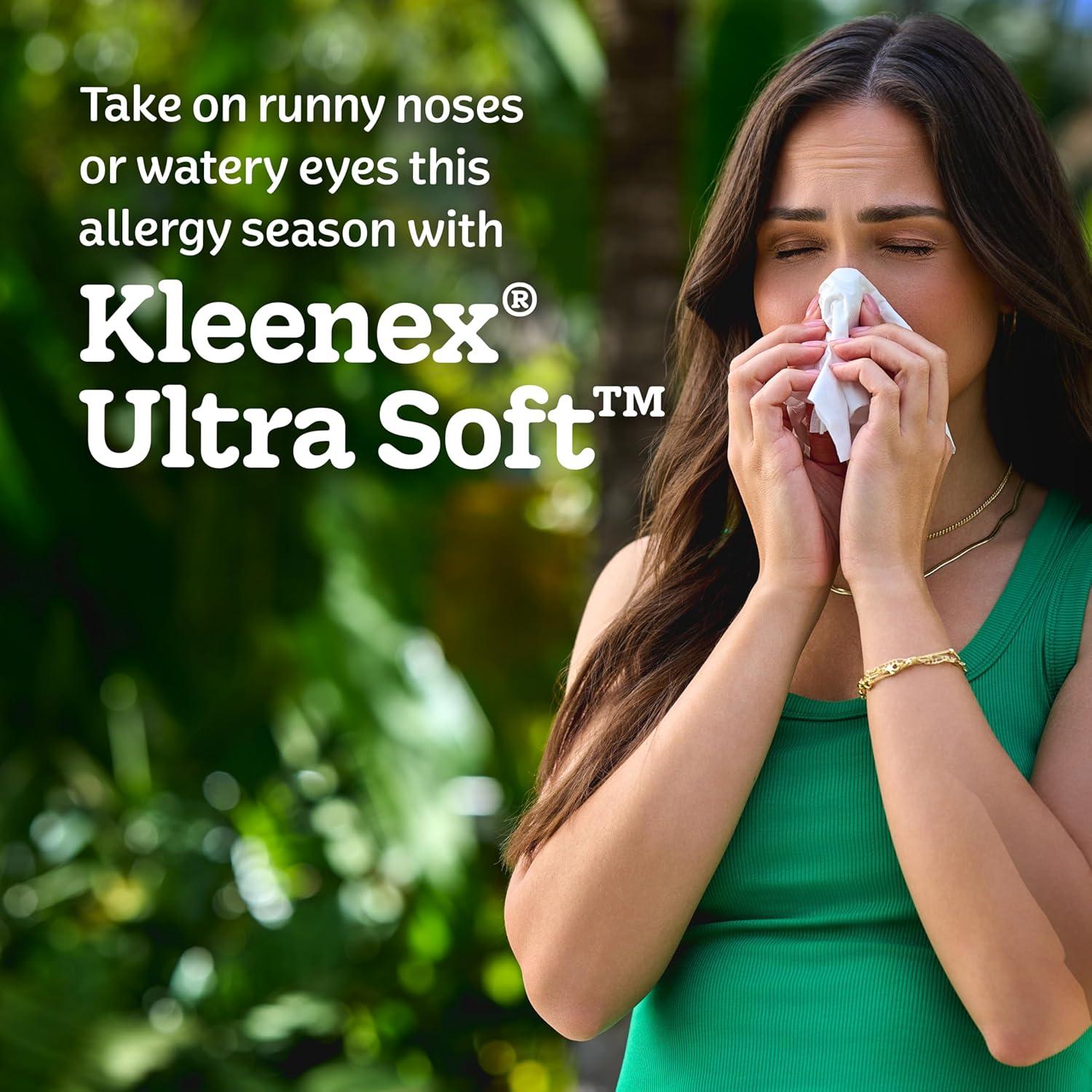 image:imageKleenex Ultra Soft Facial Tissues 6 Flat Boxes 180 Tissues per Box 3Ply 1080 Total Packaging May VaryWhite